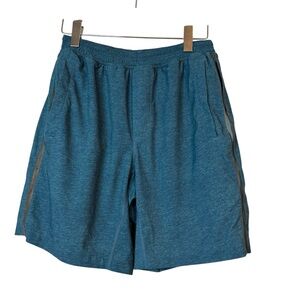 Lululemon Pace Breaker 9” Shorts Mens Heather Blue Lined REFLECTIVE Size XL